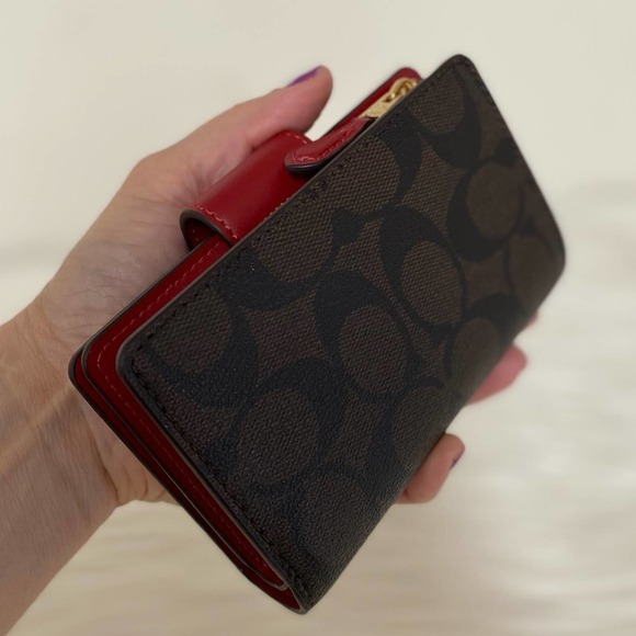 NWT💃Coach Corner Zip Wallet Signature Canvas - Picture 4 of 7